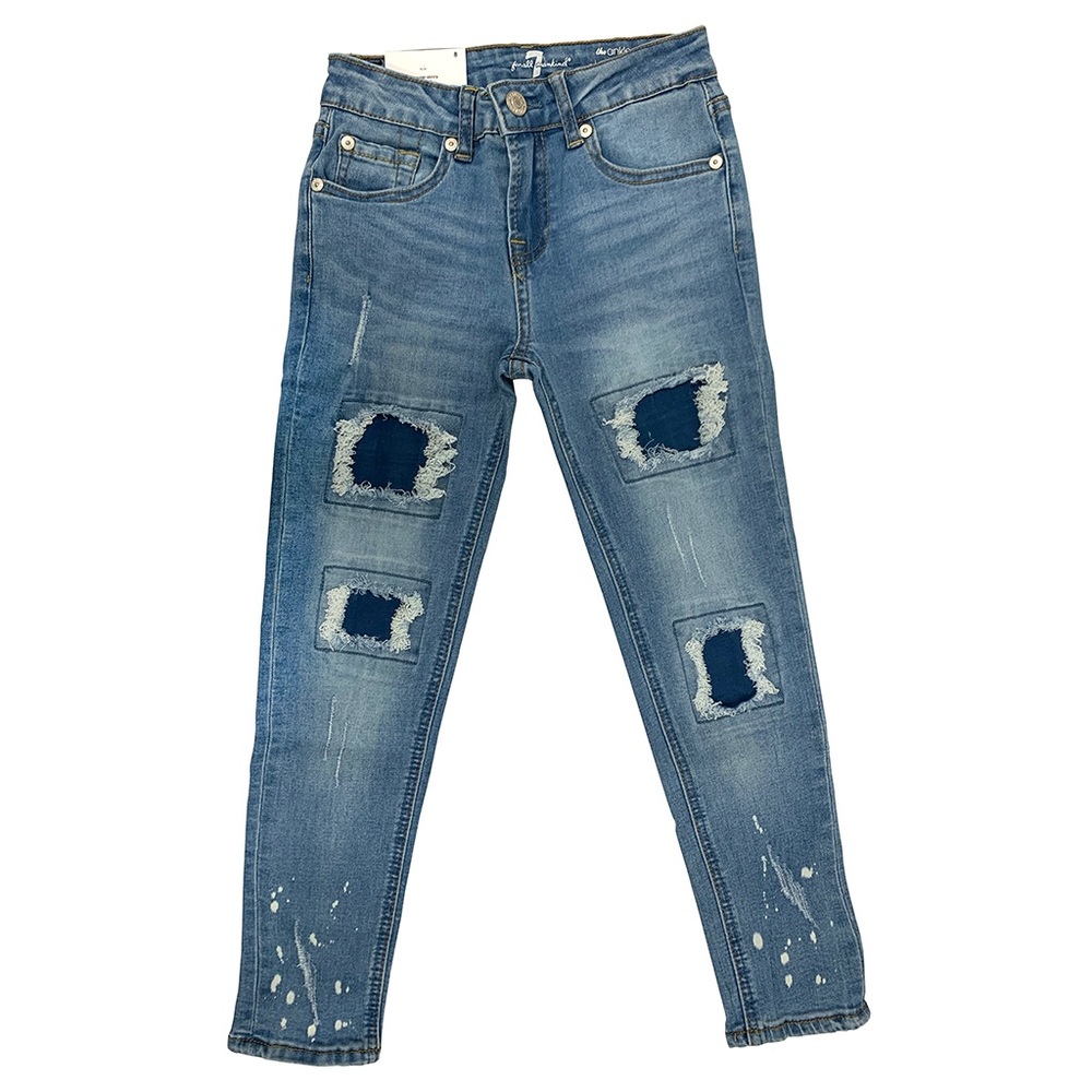 7 For All Mankind Distressed Skinny Jeans - Girls